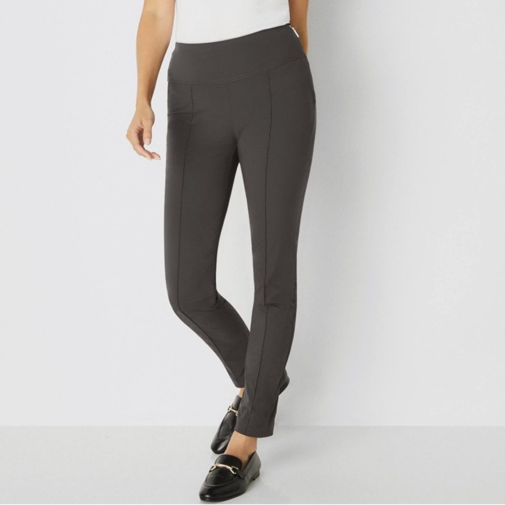 ANATOMIE Sonia Grey High Rise Side Zip Pants, S